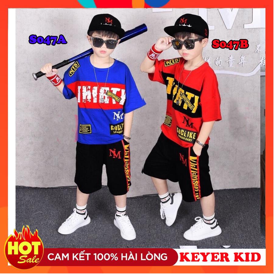 Độ bộ bé trai, Phong Cách Hiphop chất cotton 100% co giãn 4C mềm mịn hàng sịn sò loại 1, độ bền cao thấm hút mồ hôi giặt không rà màu, không tróc S047 keyer kid