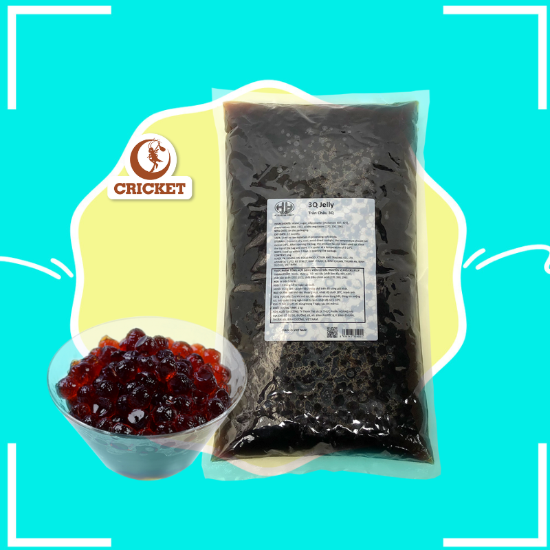Trân Châu 3Q Jelly Đen Caramel Hoàng Hải -  Ăn Liền Dai Giòn Thơm Ngon - Topping Không Thể Thiếu Trong Trà Sữa ( Túi 2kg)