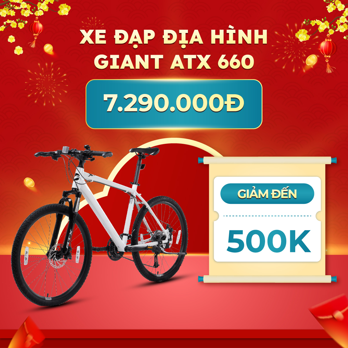 [TRẢ GÓP 0% ][FREESHIP] Xe Đạp Thể Thao Đua Địa Hình MTB GIANT ATX 660 – Phanh Đĩa, Bánh 26 Inches –