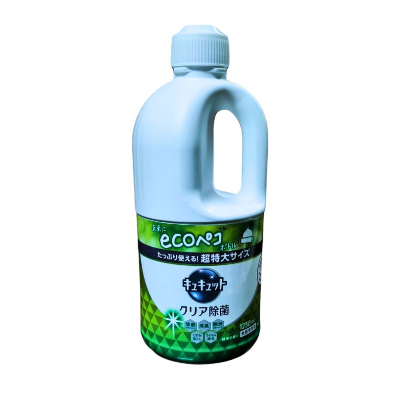 Kao Dishwashing Liquid Green Tea Fragrance 1250ml Japan – Cleans Grease, Gentle on Hands