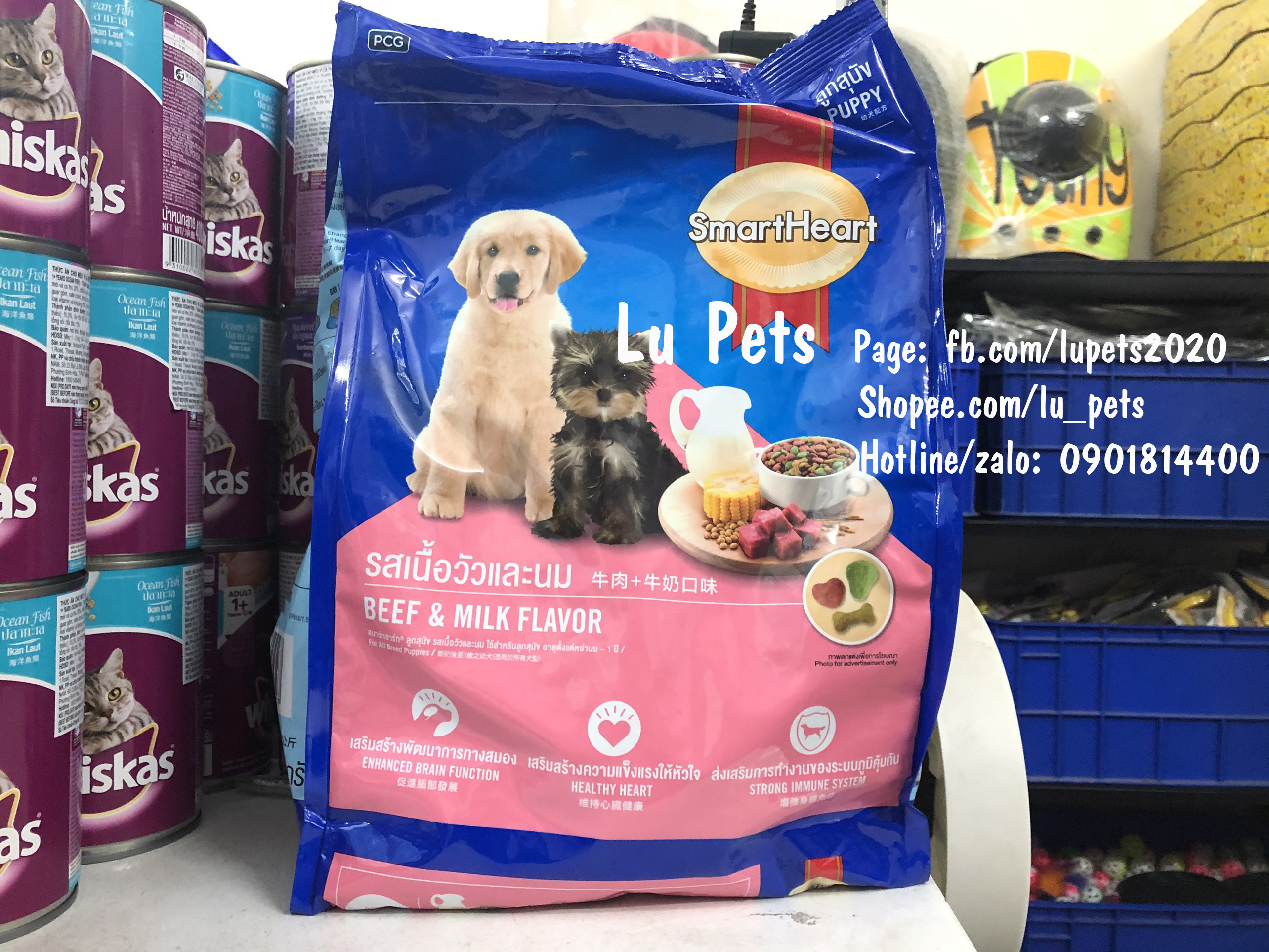 Thức ăn hạt khô cho chó con smartheart puppy 1.5kg - thức ăn bổ dưỡng cho chó nhỏ smartheart puppy 1.5kg
