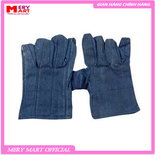 Combo 5 đôi găng tay vải bò, găng tay vải jean, găng tay lao động