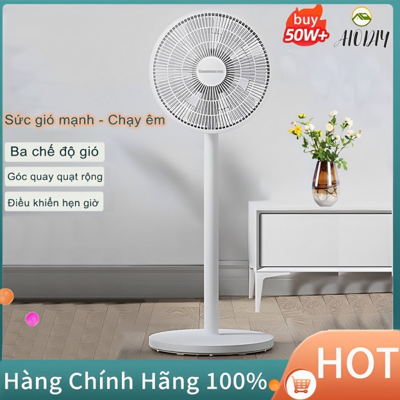 Quạt đứng 60W Màu TRắng Điều khiển từ xa 10 cánh Hẹn giờ tắt/mở Chế độ gió thông minh Bảo hành 6 tháng