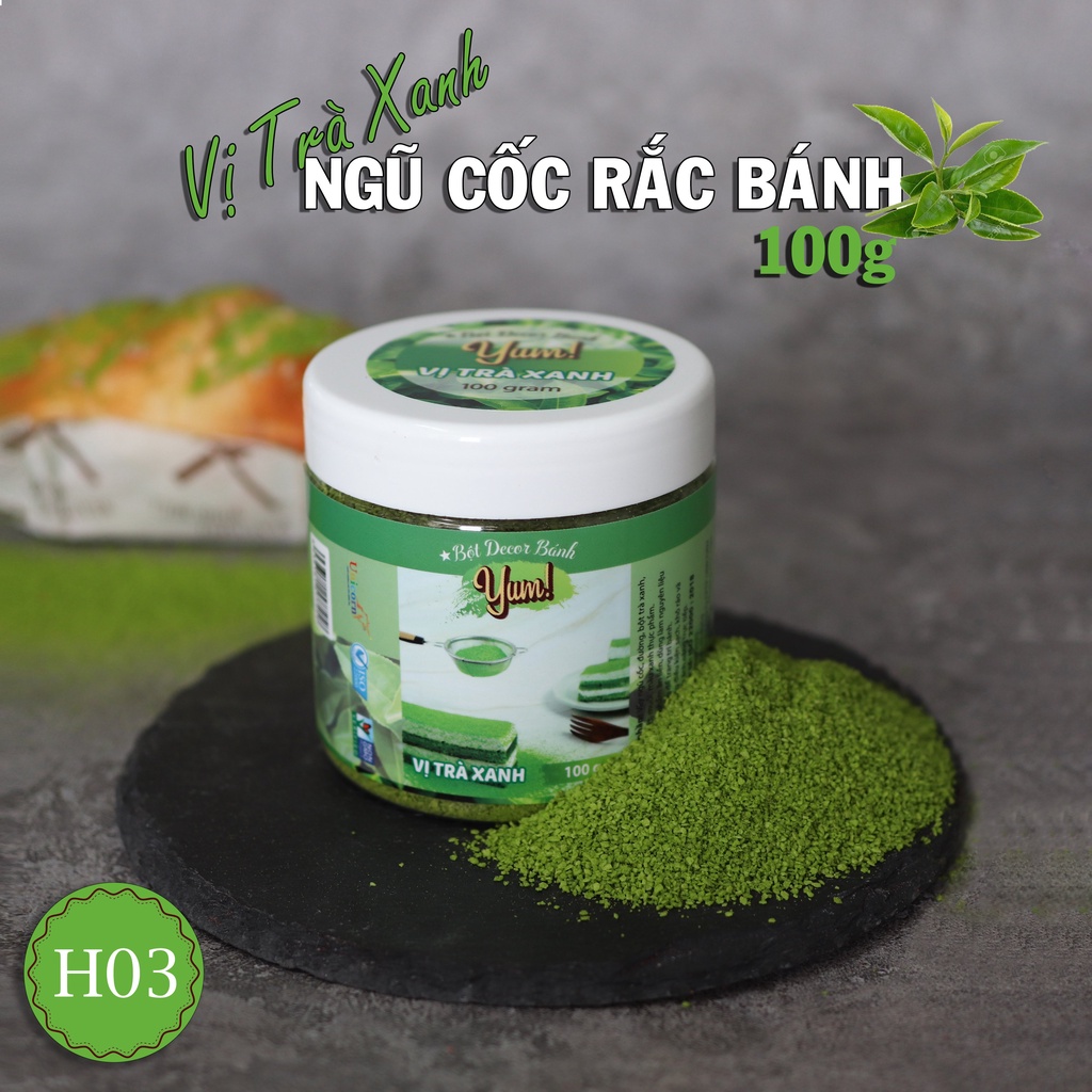 Hũ 100g bột rắc vị trà xanh - đồng tiến việt nam