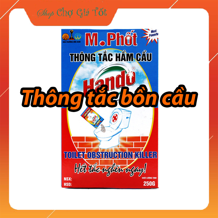 Bột thông tắc bồn cầu bể phốt xuất khẩu Hando 250Gr [Đổ định kì để có kết quả cao]