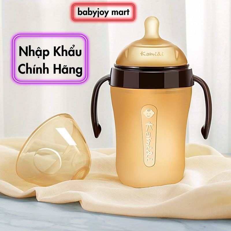 Bình sữa Kamidi Silicon 150ml 250ml Chính Hãng cho trẻ sơ sinh chống sặc cho bé giúp bé tập bú bình cai sữa mẹ