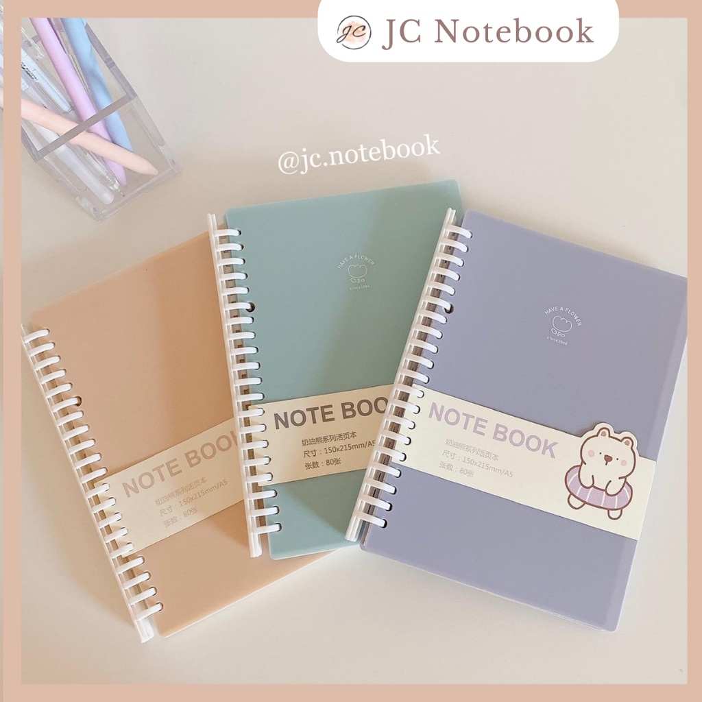 Sổ còng binder màu pastel giấy caro grid ô vuông - sổ còng nhựa bìa màu size a5 - b5