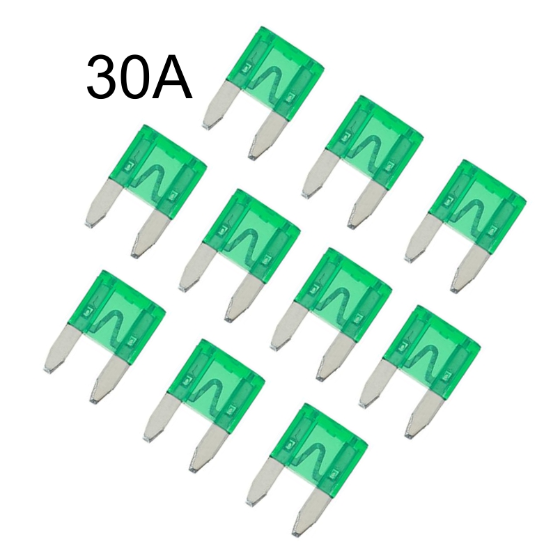 Bộ 10 cầu chì 30a size s 11x16mm dùng cho ô tô và xe máy