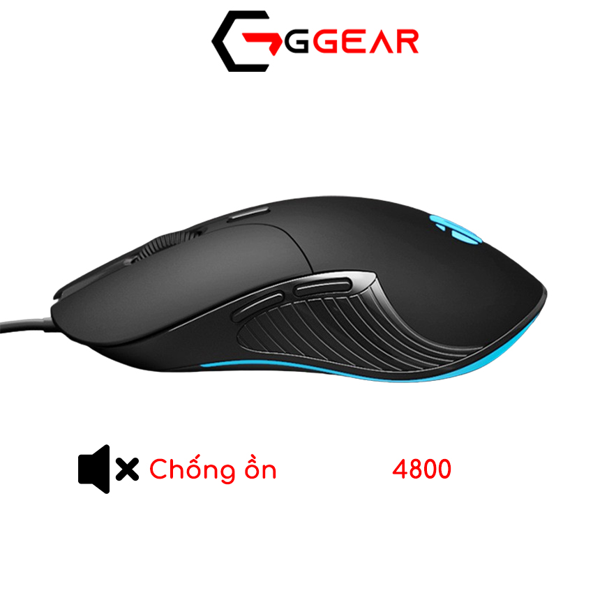 Chuột gaming có dây GGear GB1P - 4800 dpi chuột máy tính chống ồn đổi 4 màu led