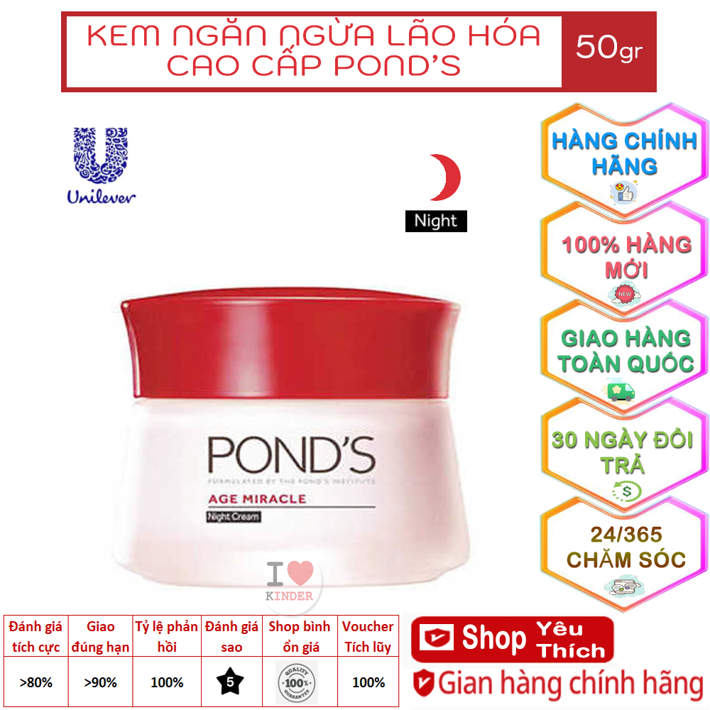 Kem ngăn ngừa lão hóa cao cấp ban đêm Pond's Age Miracle 50g