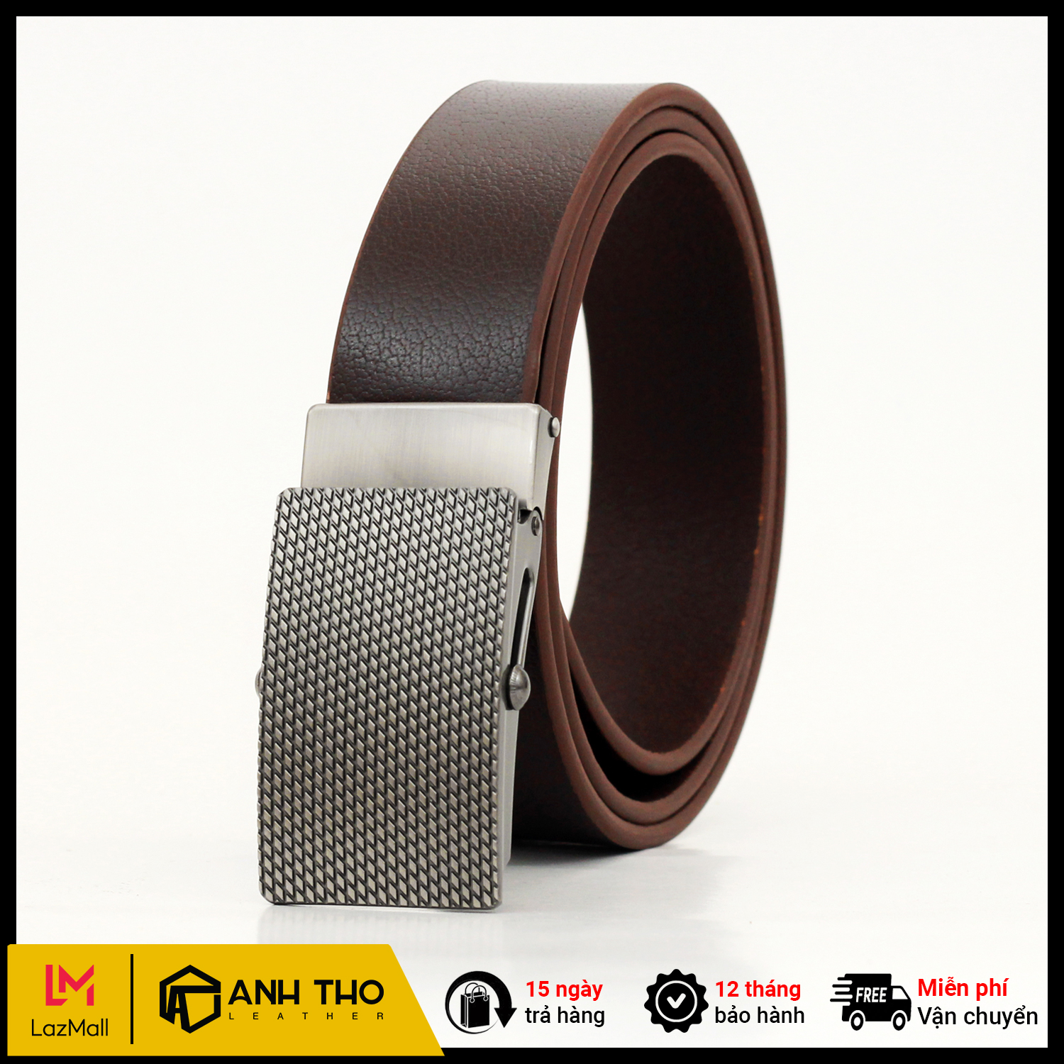 Thắt lưng nam da bò at leather sml-01 - khóa lăn cao cấp