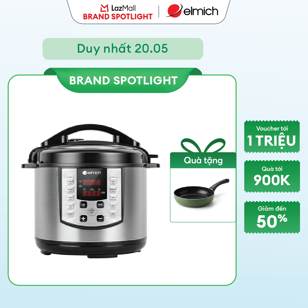 (Chỉ 20.05)Nồi áp suất điện đa năng Elmich 6L PCE 1809OL