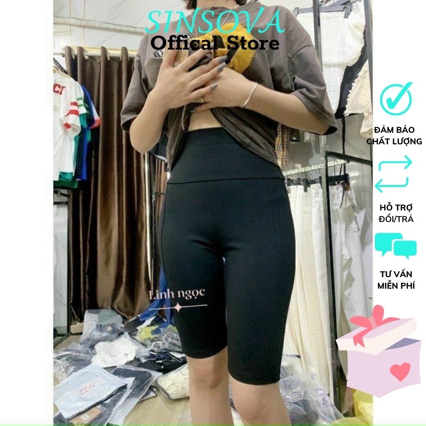 Quần legging ngố wang bản eo cạp cao gen bụng chất mì Hàn cao cấp Sinsova