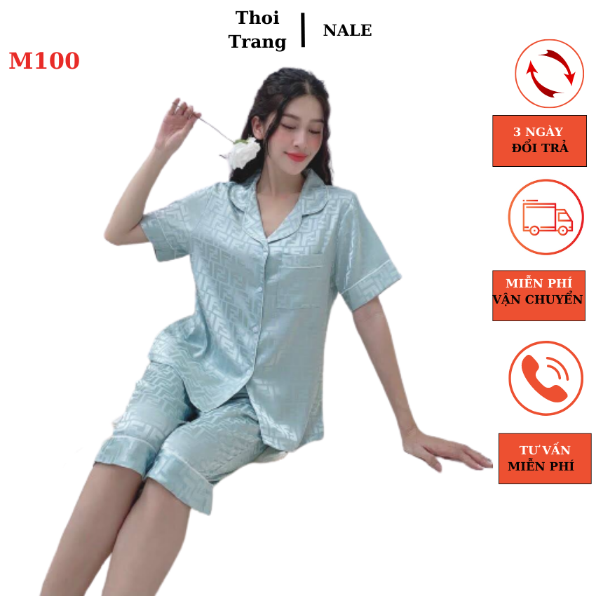 Đồ bộ pijama lụa gấm ,đồ bộ nữ , đồ mặc nhà thoi trang nale , quần lở size m -l- xl- từ 40-65kg- m100-hcm