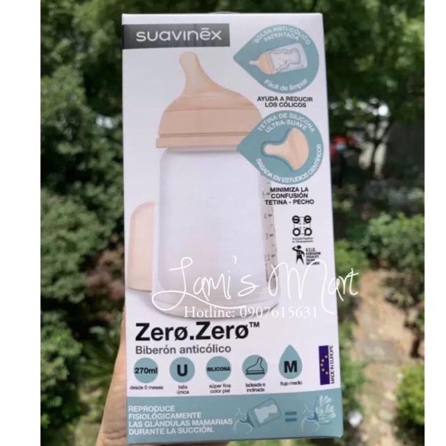 [HCM]Bình sữa Suavinex Zero Zero size 180ml 270ml