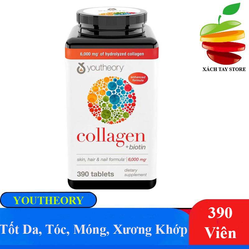 [HCM]Viên Uống Youtheory Collagen + Biotin của Mỹ - 390 viên