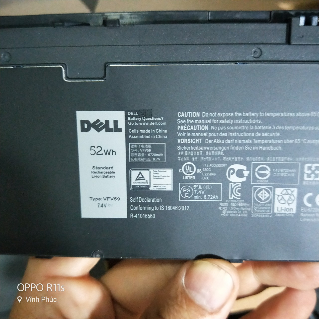 Pin zin dell latitude e7240 e7250 vfv59 w57cv 0w57cv wd52h gvd76 pt1 x01 52wh
