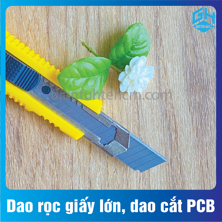 Dao rọc giấy cỡ lớn RuiShiDun, dao cắt PCB hợp kim chống gỉ cực bền - lưỡi 18mm (Màu ngẫu nhiên)