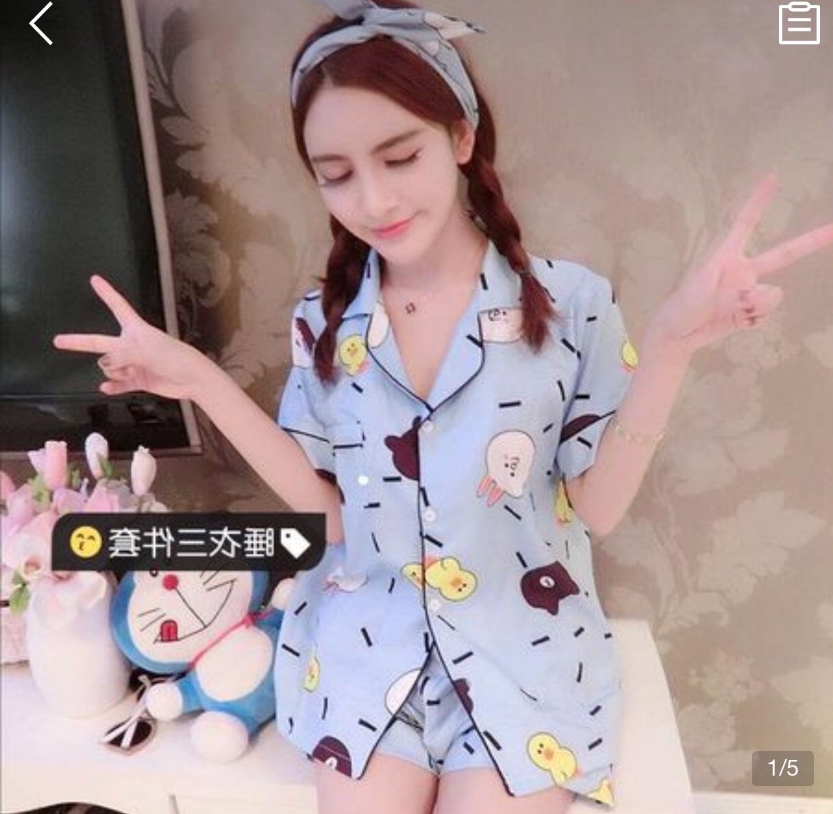 Bộ Đồ Pijama Ngắn Kate Đẹp  Đồ Ngủ Mẫu Hoạt Hình Size 35 đến 60kg