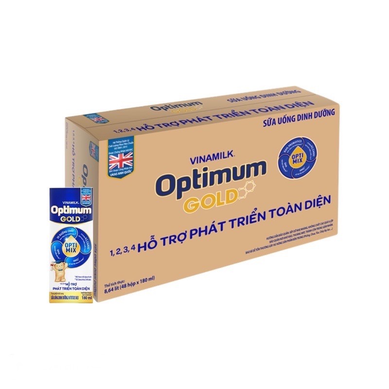Thùng 48 Hộp Sữa Bột Pha Sẵn Optimum Gold - 48 Hộp x 180ml - HSD luôn mới