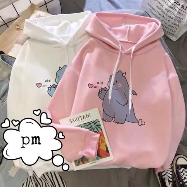 Áo khoác Hoodie nỉ Hình Khủng Long Cute