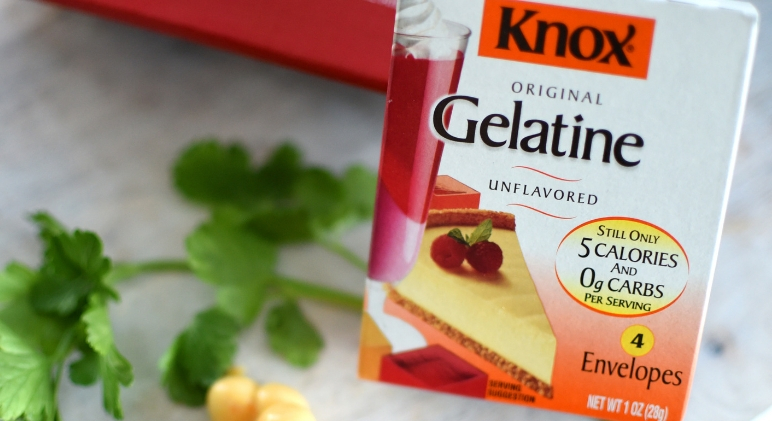 Bột gelatin Knox Hộp 1oz (28g), 4 gói x 0.25oz (7g)- Nhập khẩu Mỹ