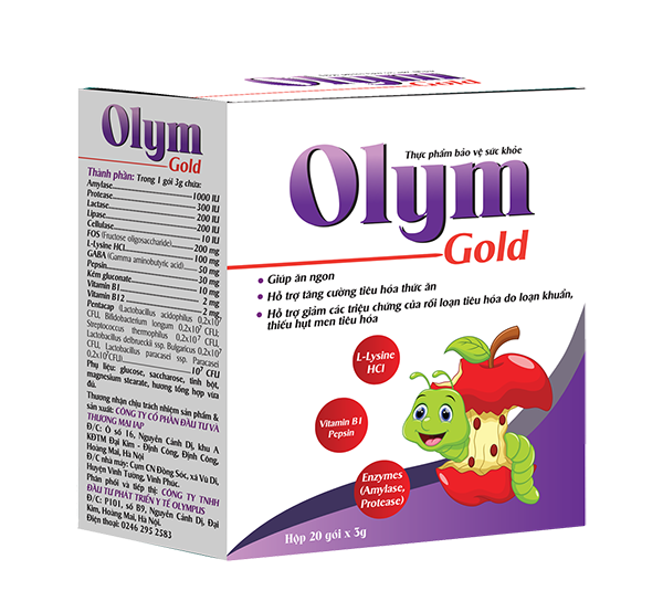 Olym_gold - bé ăn ngon, tiêu hóa tốt - hộp 20 gói