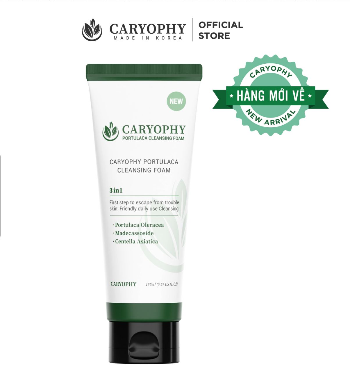 Sữa rửa mặt ngăn ngừa mụn Caryophy Portulaca Cleansing Foam 150ML