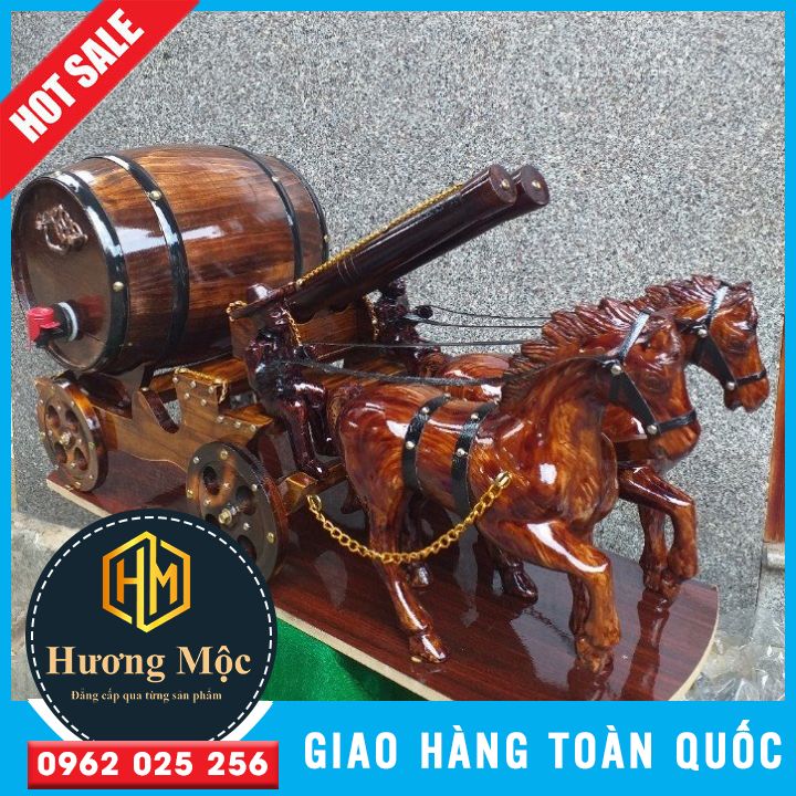 Ngựa ô kéo pháo rượu / gỗ gõ đỏ
