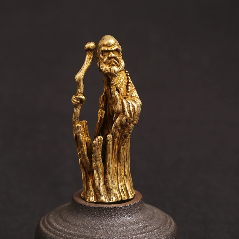 [HCM]Tượng Trưng Bày Phong Thủy Trang Trí Bằng Đồng Hình Bồ Đề Đạt Ma (Kích cỡ: 6.6 x 2.8cm)