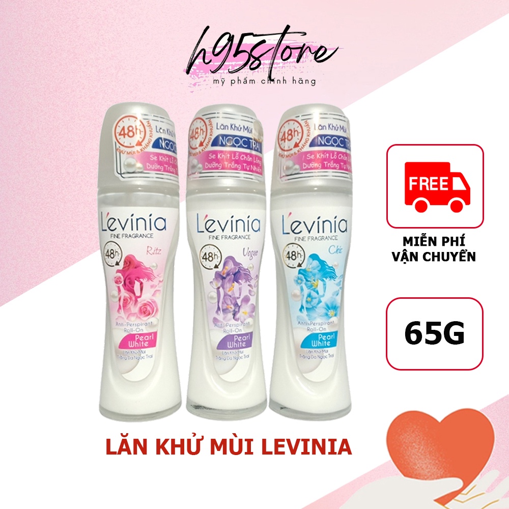 Lăn khử mùi lăn nách Levinia trắng da ngừa thâm không gây vàng ố áo 65g