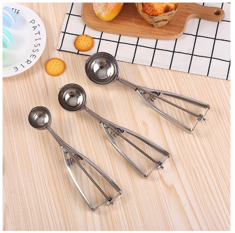 Cây muỗng dụng cụ múc xúc kem viên tròn inox 304 đủ 3 cỡ