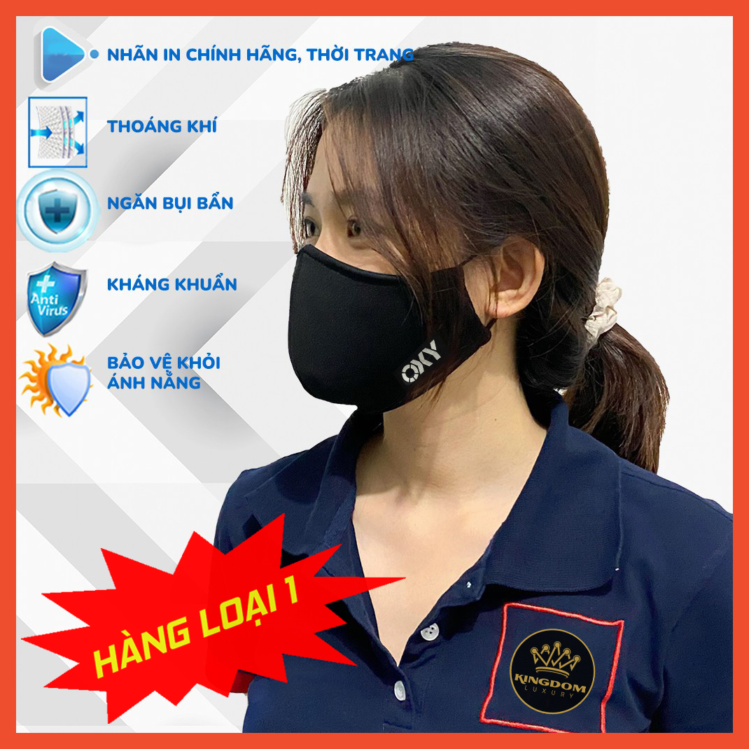 Khẩu Trang Vải Kháng Khuẩn Màu Đen Khẩu Trang Kháng Khuẩn Oxy Loại 1