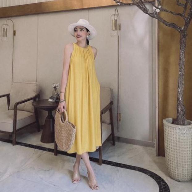 Váy đũi yếm Đầm Suông- Maxy đũi chất đũi lụa hàng đổ shop