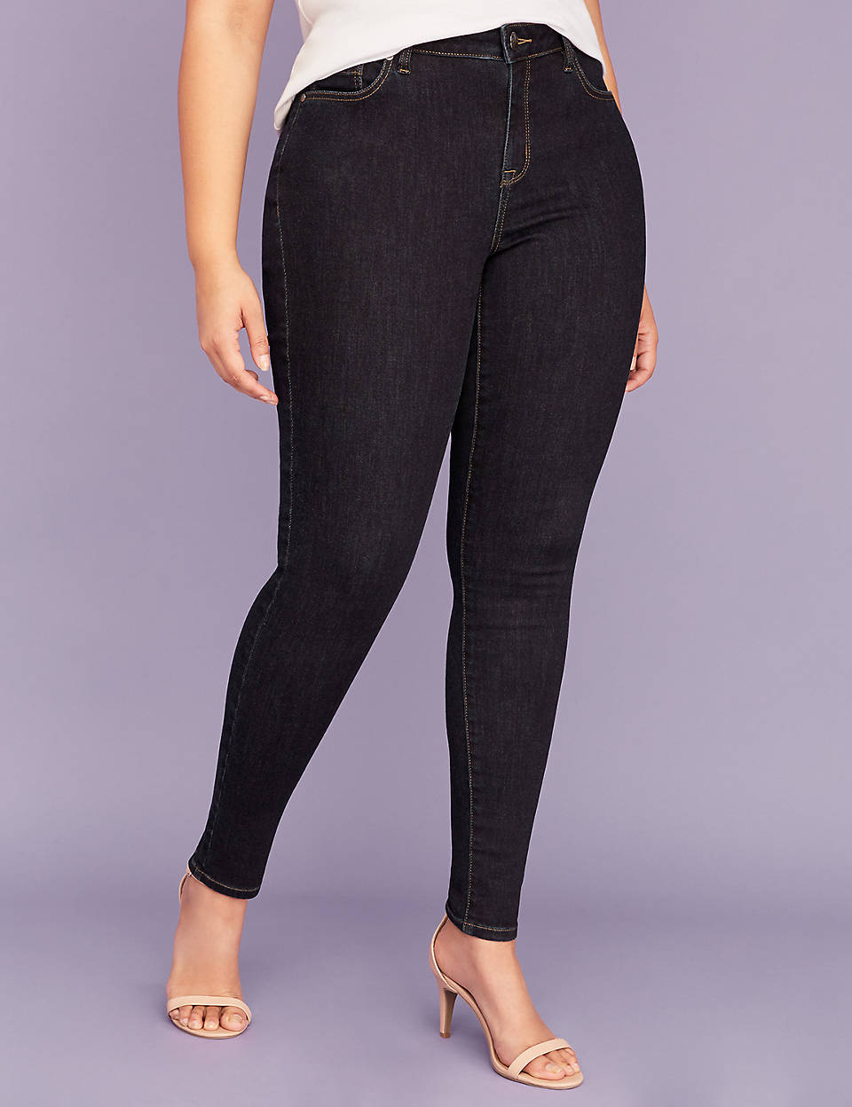 [Bigsize] Quần jean nữ dài màu đen muối tiêu hàng co giãn dành cho bạn gái từ 60-85kg