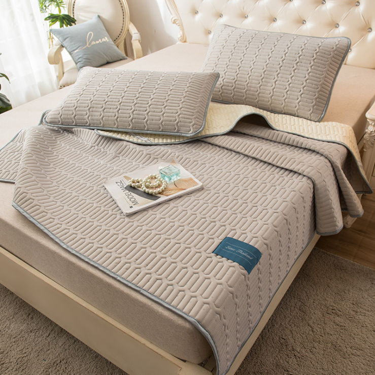 ( TẶNG 2 vỏ  GỐI ) Chiếu điều hòa cao su non 1m8x2m-1m6x2m cao cấp mát lạnh, chiếu diều cao su hòa mát lạnh, chiếu điều hoa tencel cho bé tặng kèm 2 vỏ gối