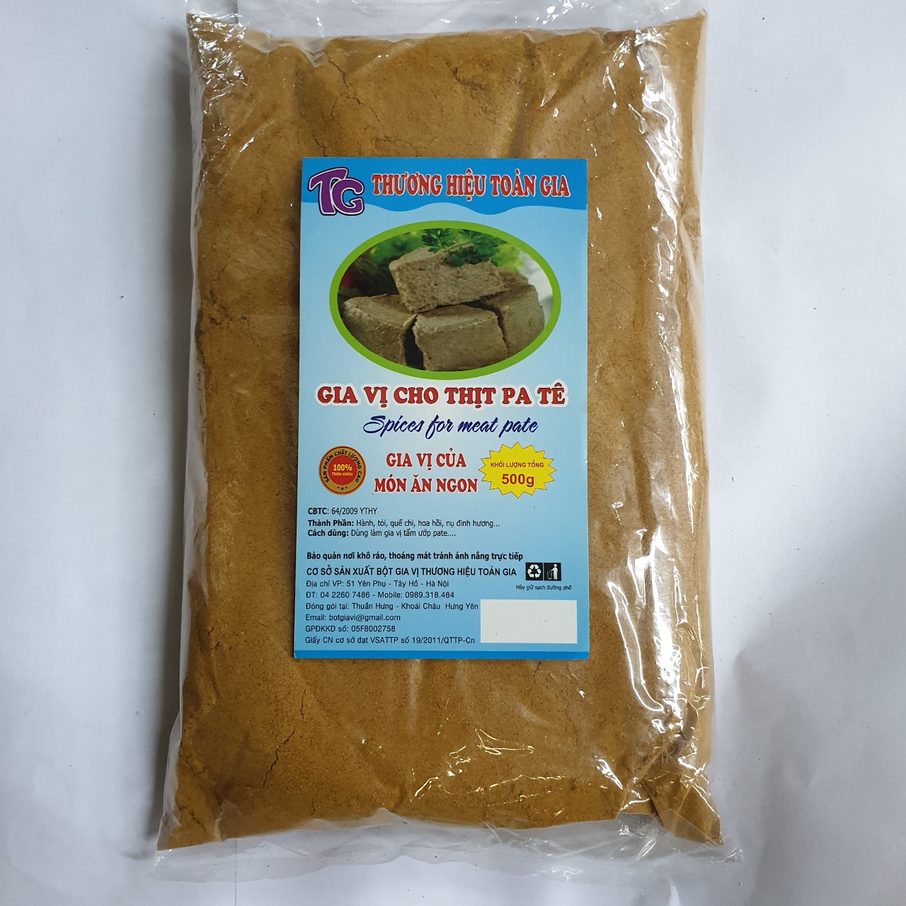 Gia vị tẩm ướp thịt Pa tê gói 500gr - bí quyết giúp bạn chế biến món pate thơm ngon như ngoài hàng