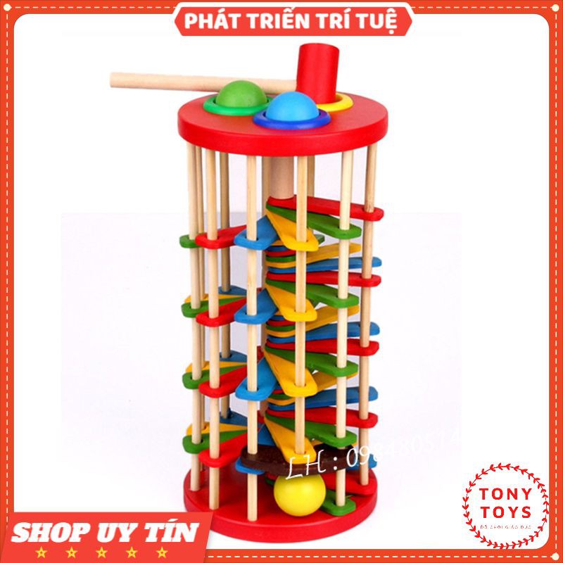 Đồ chơi đập bóng lốc xoáy - đập bóng zic zắc bậc thang cho bé