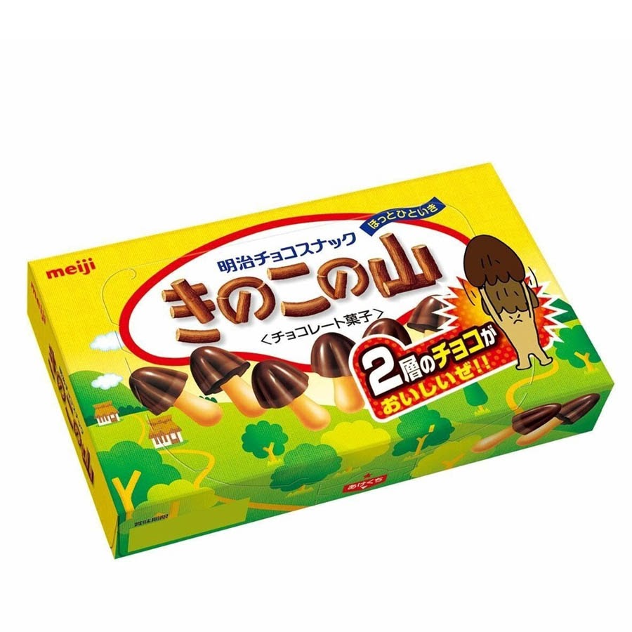Bánh quy phủ socola Meiji Kinoko Nhật Bản hình nấm hộp 74g