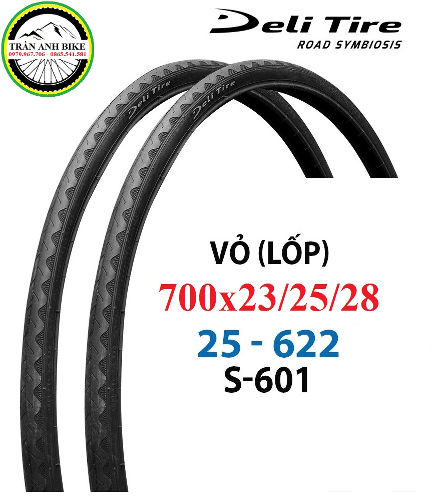 Vỏ lốp xe đạp thể thao Deli Tire S601 vành 700c * 23/25/28