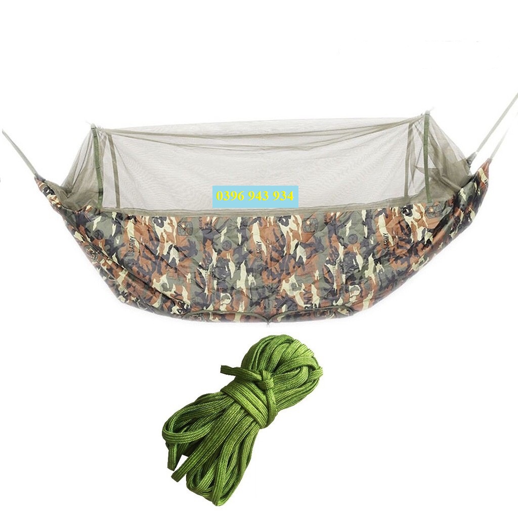 Võng dù chống muỗi tặng 5m dây dù dài 2,1m và 2,4m