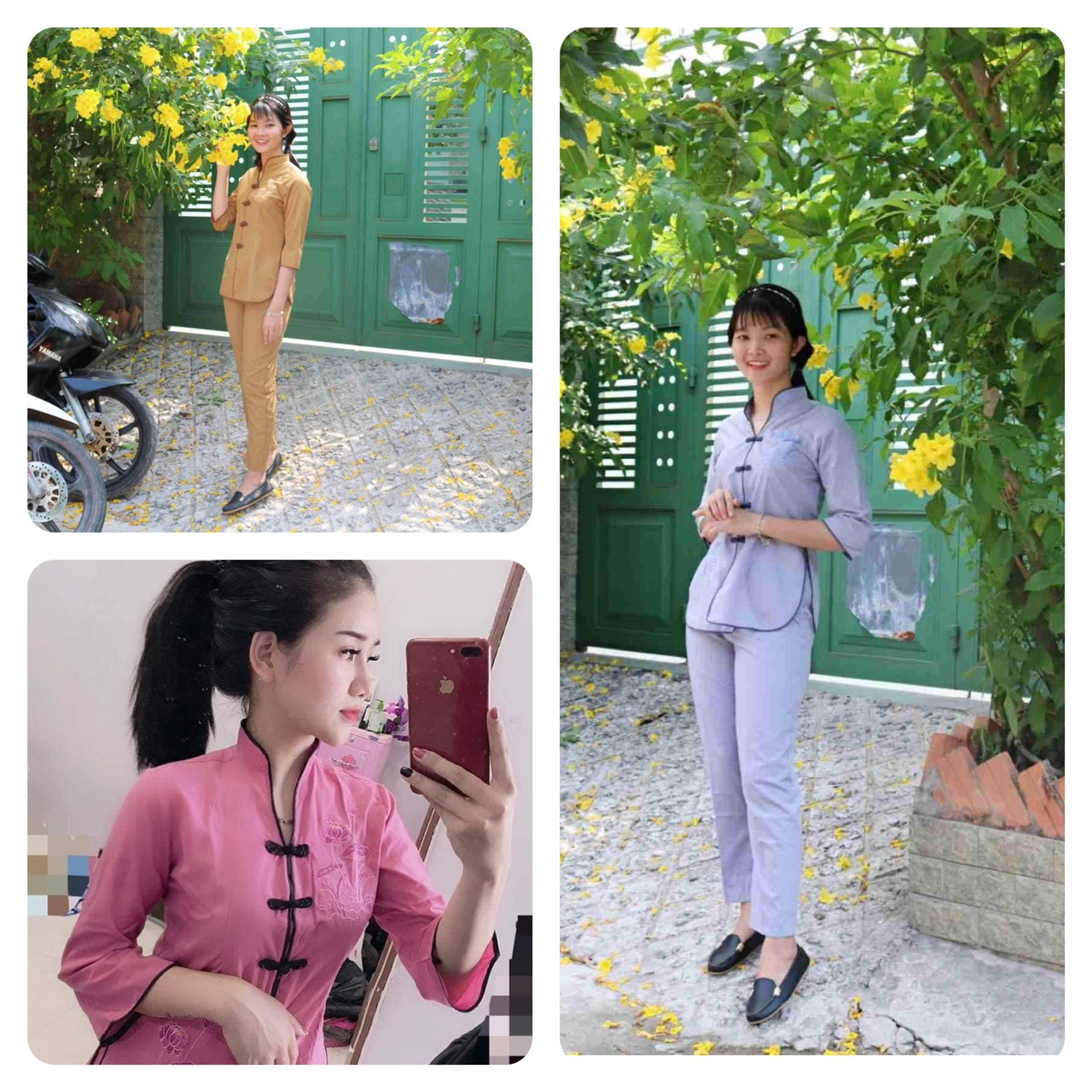 Đồ lam đẹp#đồ đi chùa#ln_pháp phục đồ lam -xẩm tàu nữ chất liệu vải kt nhật mát thấm mồ hôi
