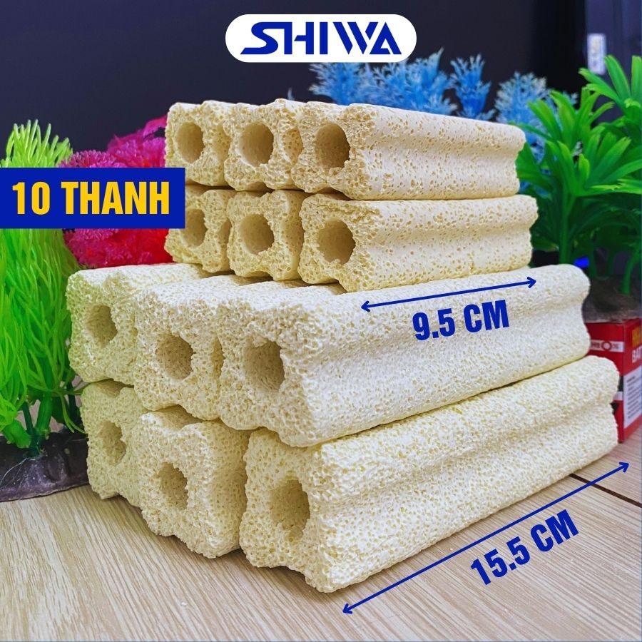 Sứ thanh hoa mai vàng - sứ thanh lọc bể cá - vật liệu lọc hồ cá size lớn/ nhỏ - combo thanh sứ hoa mai cao cấp - shiwa