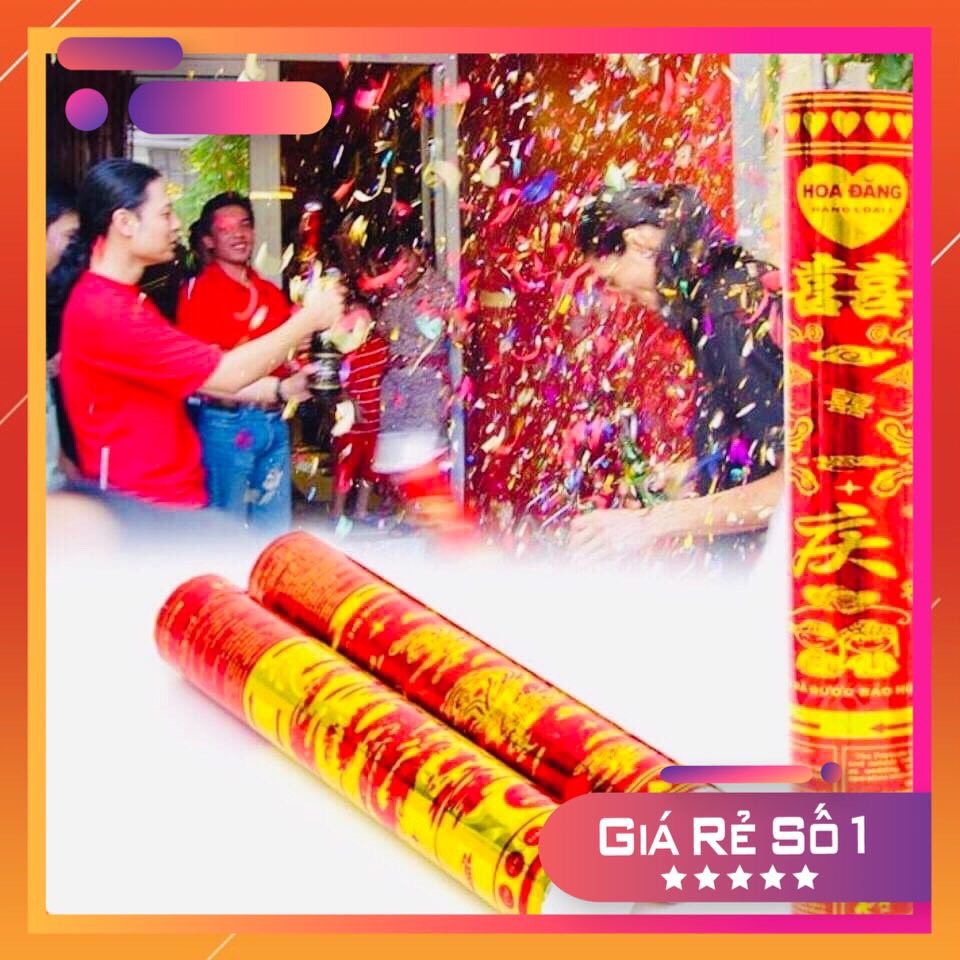 Pháo giấy kim tuyến dài 60CM [Set 6 cây ]  dùng cho dịp tết , khai trương , lễ hội , cưới hỏi