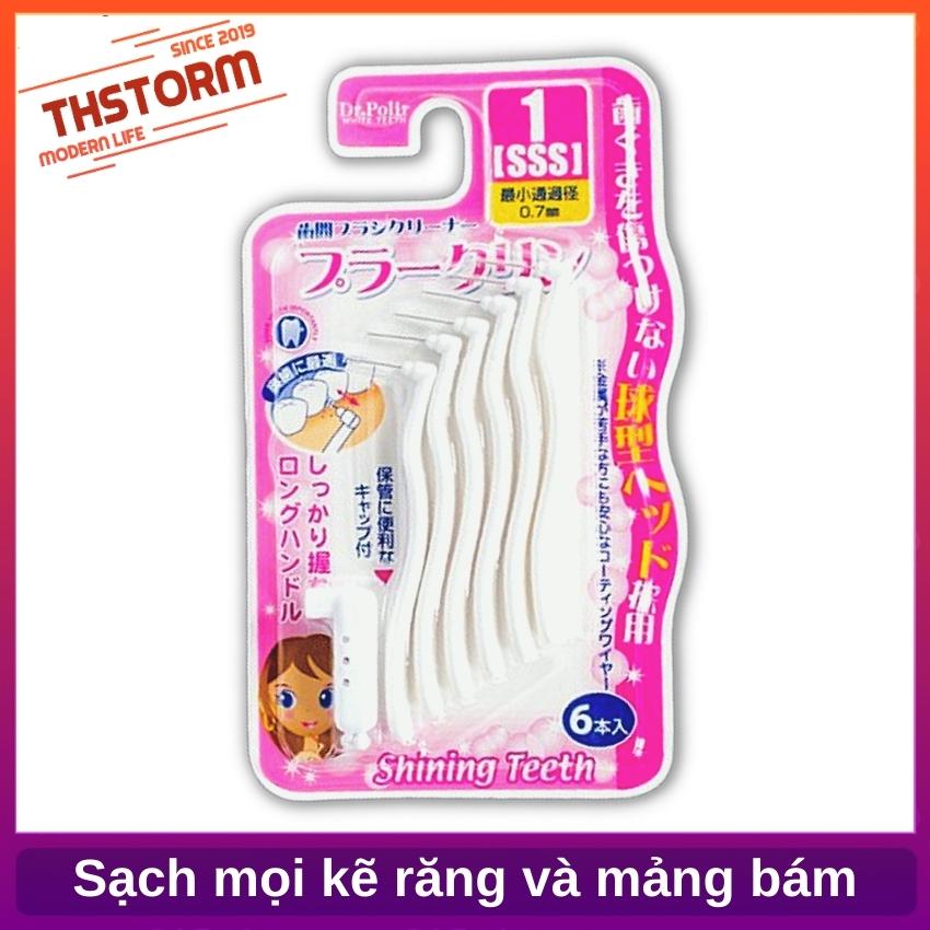 Bàn Chải Kẽ Răng Okamura Dr.polir chữ L 0.7mm cho người niềng răng THStorm