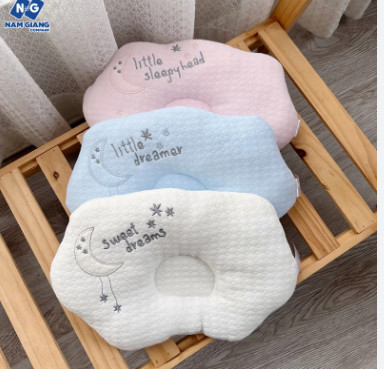 Gối lõm bông cho bé sơ sinh, gối chống méo đầu cho bé sơ sinh