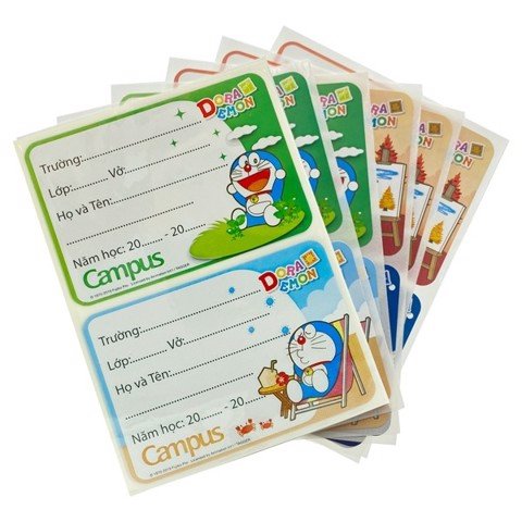 Combo 2 tập Nhãn vở campus Doraemon NT-DOR-12-1
