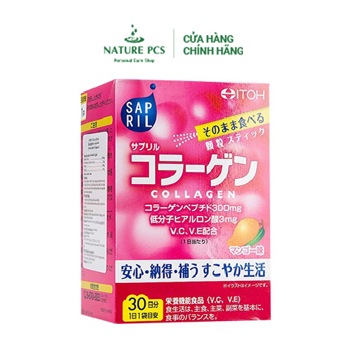 Bột uống dưỡng trắng da Itoh Sapril Collagen 60g 2g x 30 gói hộp