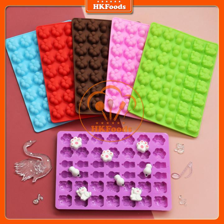 KHUÔN SILICON LÀM CHIP CHIP THẠCH RAU CÂU SOCOLA 42 BÀN CHÂN CHÚ GẤU