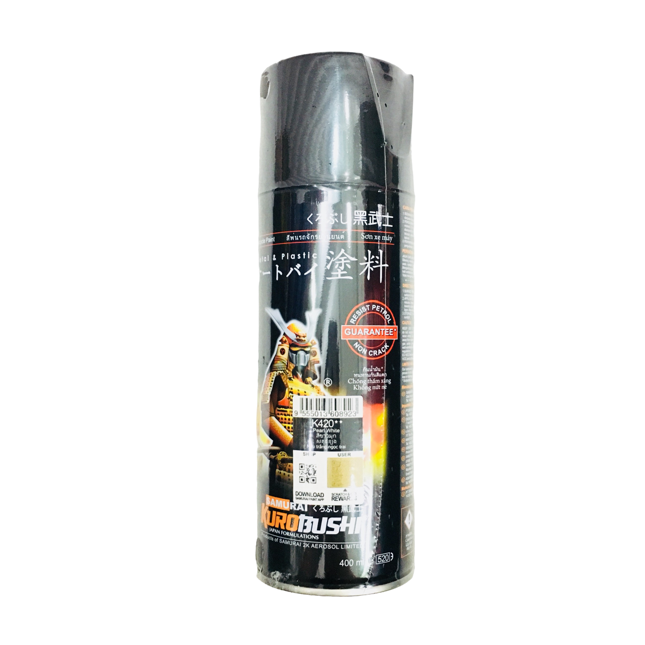 Chai sơn xịt samurai màu trắng ngọc trai mã k420